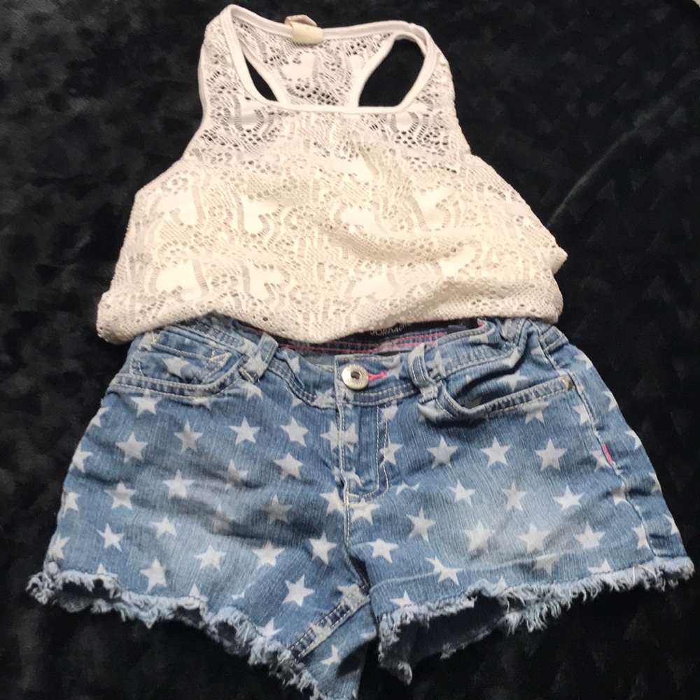 Girls Star denim shorts